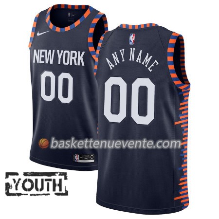 Maillot Basket New York Knicks Personnalisé 2018-19 Nike City Edition Navy Swingman - Enfant